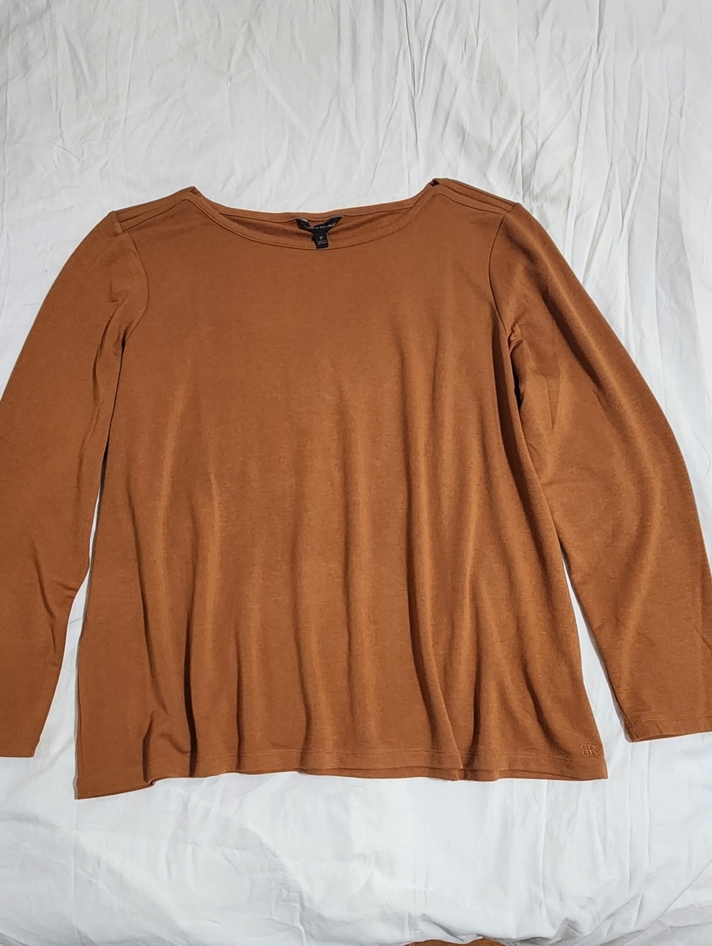 Banana Republic Women's Long-Sleeve Crewneck Top - Rust Brown